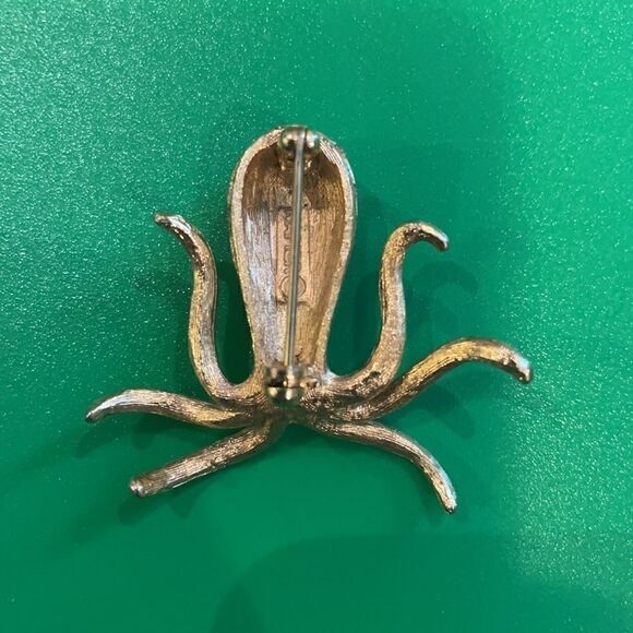 Vintage signed Napier gold-tone Octopus Brooch/Pin - Picture 4 of 6